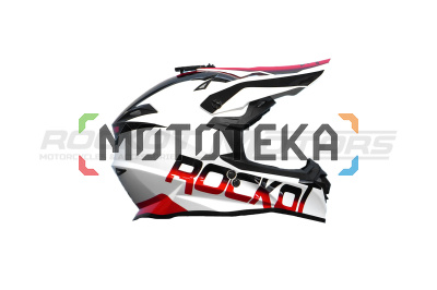 Шлем мото кроссовый ROCKOT (Рокот) RM-217 Inferno GL (XXL) (белый/красный/черный глянцевый)