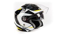 Шлем мото открытый THH T - 396 YEL/WHT ADAPTER (XL)