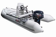 Лодка РИБ (RIB) Admiral (Адмирал) 410 с консолью - серо-черная
