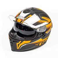 Шлем мото интеграл GTX 5672 (L) #2 BLACK/FLUO ORANGE GREY (2 визора)