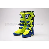 Мотоботы кроссовые SCOYCO (Скойко) MBM009, лайм/синий, 39